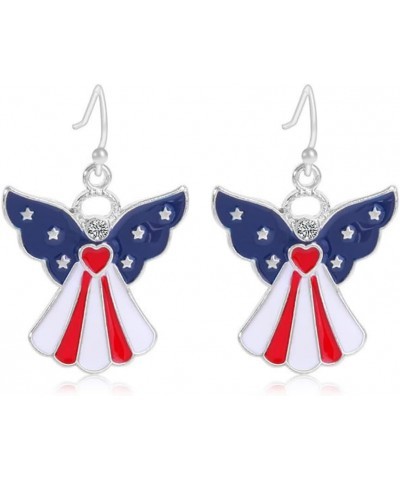 American Flag Patriotic Earrings 4th of July Independence Day Earrings Red White Blue Butterfly Wing Boots Star Dangle Drop E...