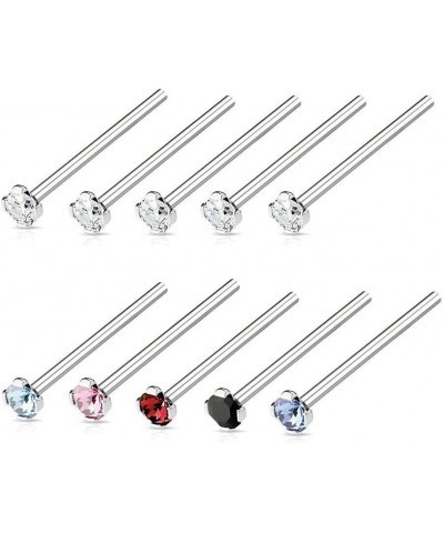 Nose Fishtail Jewelry Pack of 10 with Cubic Zirconia Stone on top 20g $8.03 Body Jewelry