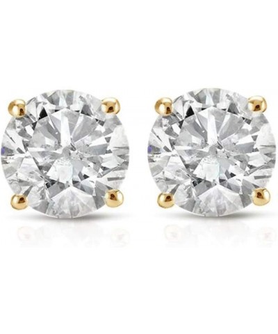 Certified 1 Ct T.W. Round-Cut Natural Diamond Studs Women's Earrings in 14k White or Yellow Gold Yellow Gold $163.43 Earrings