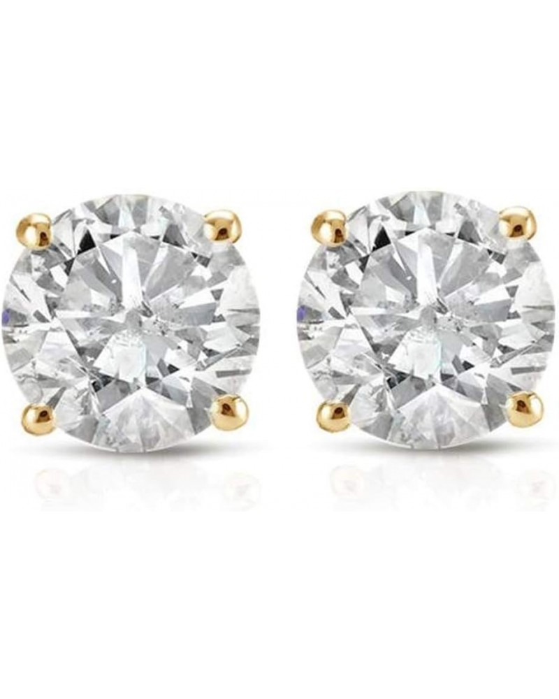 Certified 1 Ct T.W. Round-Cut Natural Diamond Studs Women's Earrings in 14k White or Yellow Gold Yellow Gold $163.43 Earrings