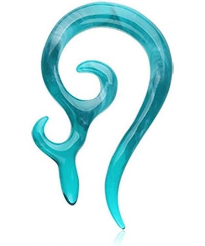 Devil's Horn Acrylic Ear Gauge Spiral Hanging Taper 0 GA (8mm), Teal $9.71 Body Jewelry