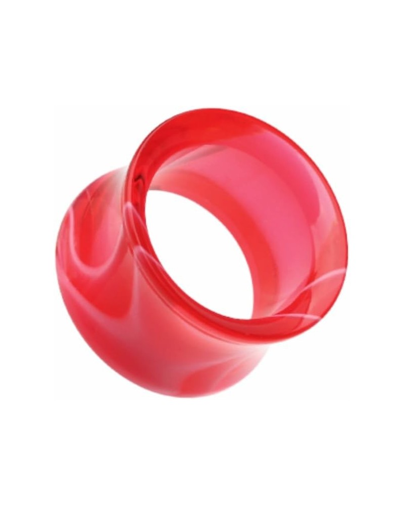 Marble Swirl Acrylic Double Flared WildKlass Ear Gauge Tunnel Plug (Sold as Pairs) 2 GA Red $10.06 Body Jewelry