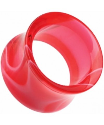 Marble Swirl Acrylic Double Flared WildKlass Ear Gauge Tunnel Plug (Sold as Pairs) 2 GA Red $10.06 Body Jewelry