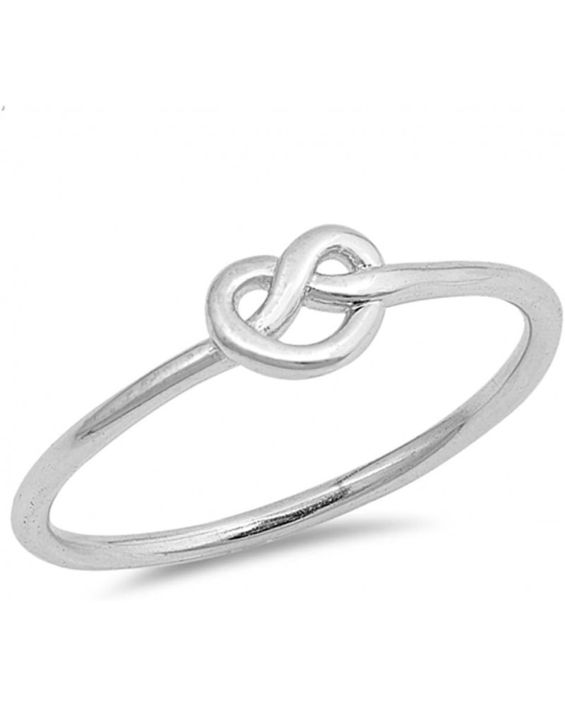 CHOOSE YOUR COLOR Sterling Silver Knot Ring Heart $10.28 Rings