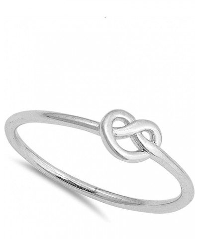 CHOOSE YOUR COLOR Sterling Silver Knot Ring Heart $10.28 Rings