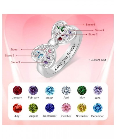 Personalized Mother Rings with Birthstones Rings Custom Family Tree Ring with Cage Birthstones Rings for Women Jewelry Christ...