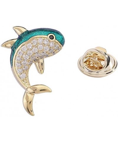 Rhinestone Dolphin Animal Brooch Pin for Women Girls Gold Plated Fashion Enamel Ocean Sea Fish Brooches Lapel Dainty Small Cu...