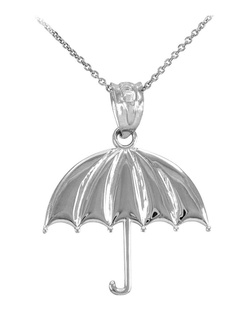 High Polish 925 Sterling Silver Upright Umbrella Pendant Necklace 20 Inches $17.50 Necklaces