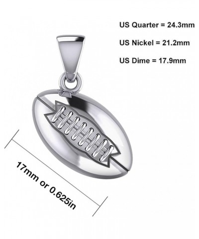 Ladies 925 Sterling Silver 17mm 3D Small Football Ball Sports Charm Pendant Necklace, 18in to 24in 20in, 1.4mm Rope Chain $39...