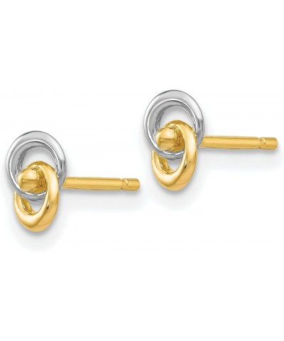 14K Two Tone Gold Love Knot Earrings Ear Jewelry $43.13 Earrings