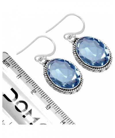 925 Sterling Silver Handmade Drop Dangle Earring for Women Oval Gemstone Fashion Jewelry for Gift (98523_E) Iolite Quartz $20...