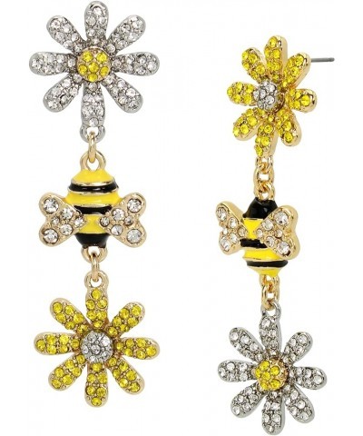 Womens Floral Earrings Yellow/Two-Tone One Size $18.48 Earrings