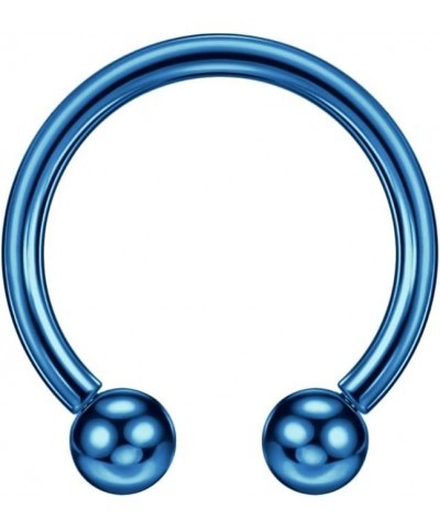 316l Surgical Steel Horseshoe Piercing Jewelry with Internally Threaded Ends 6mm/8mm/10mm/12mm 1pc Dark Blue Ball 16g 10mm $5...