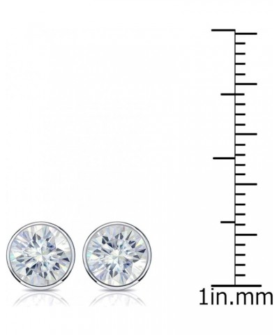 14k Gold Round Moissanite Stud Earrings (1 to 7ct TGW, J-K) Bezel-set, Push-Back Yellow Gold 1.5 carats $316.40 Earrings