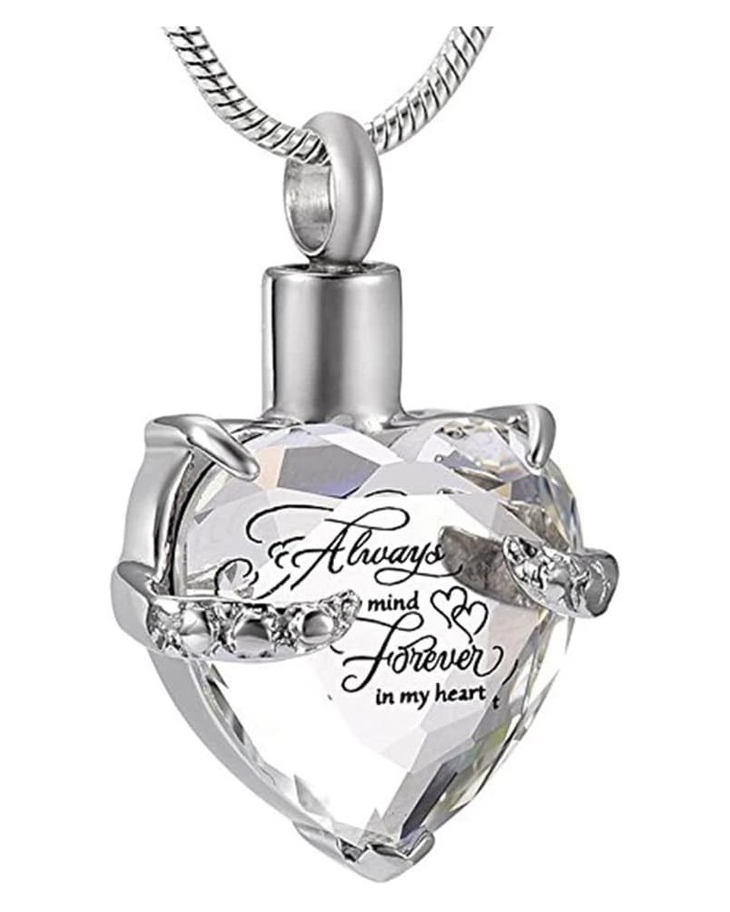 Heart Cremation Urn Necklace for Ashes Birthstone Cystal Urn Heart Necklace Crystal Cremation Heart Jewelry Memorial Urn Neck...