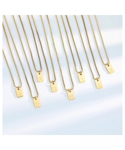 Initial Letter Necklaces for Women Nameplate Pendant 14K Gold Plated Box Chain 17+2 inch Jewelry Gift for Girl Gold-T $9.11 N...