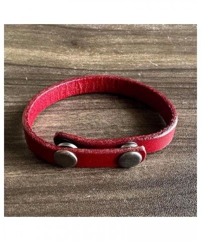 Punk Rock Thin Faux Leather Wristband Adjustable Arm Cuff Bracelet Red $6.50 Bracelets