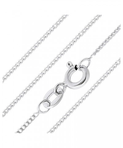 Jewellery 925 Sterling Silver Necklace - 1mm Diamond Cut Curb Chain Necklace | Choose from 16" -30" Chain | For Layered Looks...