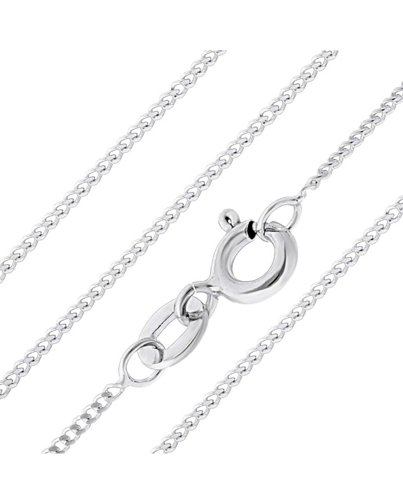 Jewellery 925 Sterling Silver Necklace - 1mm Diamond Cut Curb Chain Necklace | Choose from 16" -30" Chain | For Layered Looks...