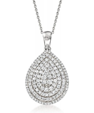 1.00 ct. t.w. Diamond Cluster Pear-Shaped Pendant Necklace in Sterling Silver. 20 inches $208.80 Necklaces