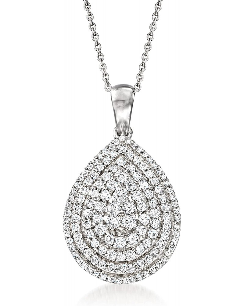 1.00 ct. t.w. Diamond Cluster Pear-Shaped Pendant Necklace in Sterling Silver. 20 inches $208.80 Necklaces