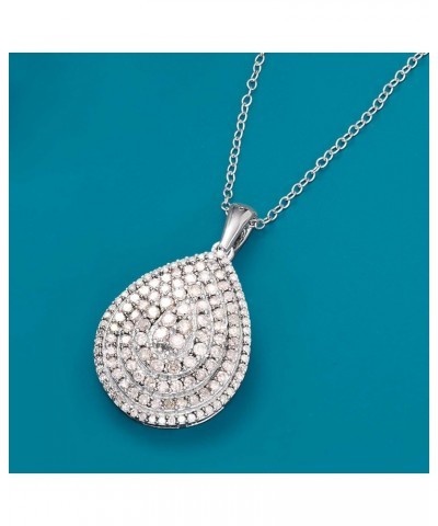 1.00 ct. t.w. Diamond Cluster Pear-Shaped Pendant Necklace in Sterling Silver. 20 inches $208.80 Necklaces