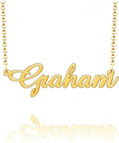 Personalized Last Name Necklace Custom Sterling Silver Graham Plate Customized Gift for Family Graham-Gold(Font 5) $14.61 Pen...