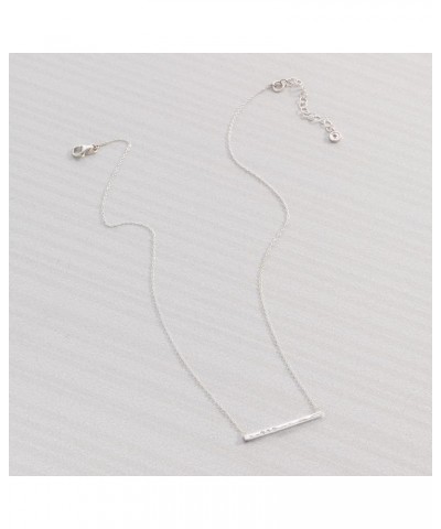 'Dotted Line' Pendant Necklace with Crystals in Sterling Silver, 18" + 2 Silver $24.50 Necklaces