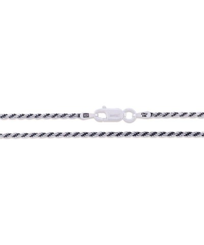 Sterling Silver Diamond-Cut Oxidized Rope Chain Solid 925 Italy Necklace 1.5mm Length 20 Inches $12.01 Necklaces