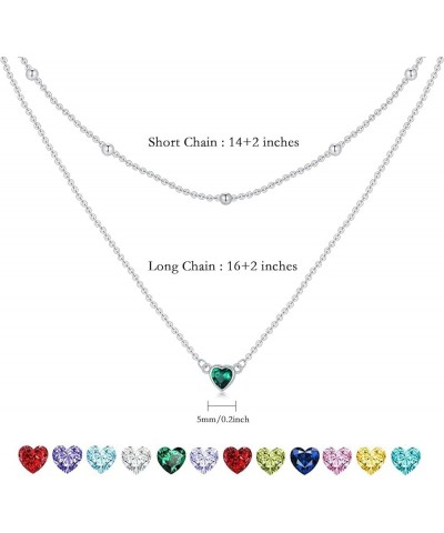 Birthstone Necklaces for Women 925 Sterling Silver Infinity Heart/Flower/Teardrop Birthstone Pendant Necklaces Birthday Anniv...