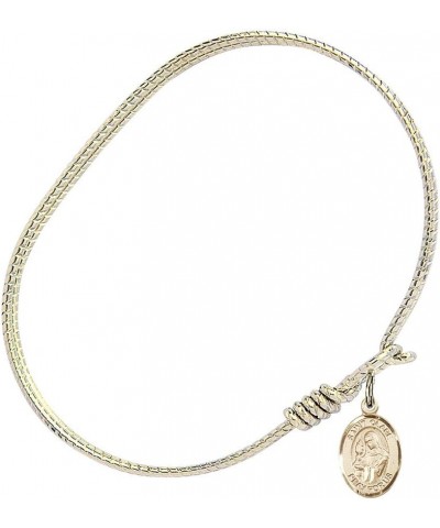 6 1/4 inch Oval Eye Hook Bangle Bracelet with a St. Clare of Assisi Charm. $37.08 Bracelets