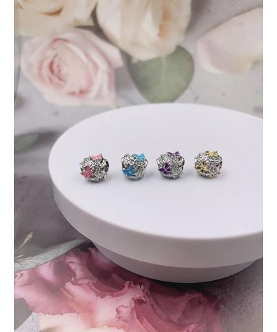 Butterfly Flower Heart Charm Bead for Women Girl Bracelets Grandma Mother Sister Best Friends Birthday Gifts Yellow $7.91 Bra...