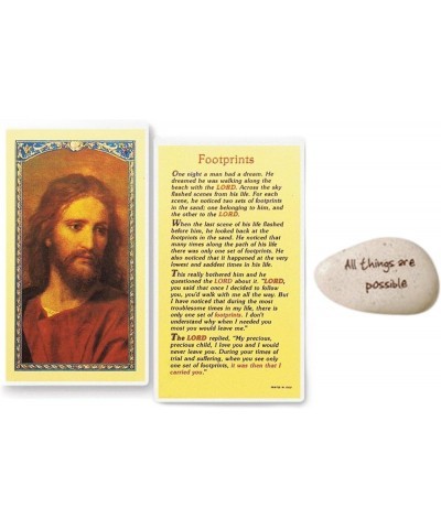 Inspirational Pocket Token Stone Cross 8 Styles to Choose from Free Blessed Prayer Card Footprints (Psalms 46:10) Mark 9:23 $...