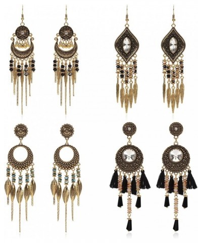 Bohemian Earrings Vintage Drop Dangle Earrings Boho Earrings Set Statement Earrings Alloy Long Boho Dangle Retro Earrings for...