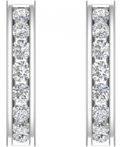 1/2 to 1 Carat Channel Diamond Hoop Earrings in 14K Gold or in Platinum White Gold 0.5 carats $294.45 Earrings