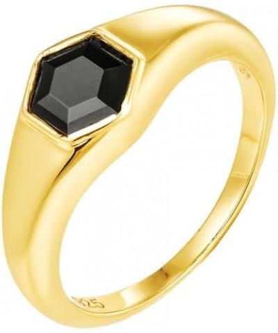 Midnight Onyx Gemstone Statement Signet 18K Gold Ring for Women Gift for Her 01-Ember Signet 6 $16.43 Rings