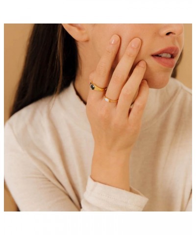 Midnight Onyx Gemstone Statement Signet 18K Gold Ring for Women Gift for Her 01-Ember Signet 6 $16.43 Rings