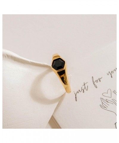 Midnight Onyx Gemstone Statement Signet 18K Gold Ring for Women Gift for Her 01-Ember Signet 6 $16.43 Rings