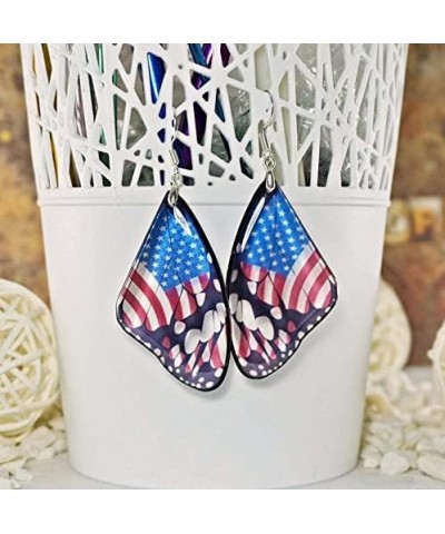 3 pair Cute Acrylic Colorful Monarch Butterfly Wing Dangle Earring for Women Jewelry Gifts Flags $6.48 Earrings