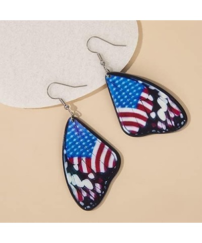 3 pair Cute Acrylic Colorful Monarch Butterfly Wing Dangle Earring for Women Jewelry Gifts Flags $6.48 Earrings