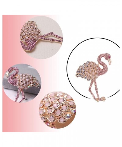 1Pcs Enamel Crystal Animal Flamingo Brooch Pin Fashion Pink Bird Collar Lapel Breastpin Corsage Badge For Women $6.37 Brooche...