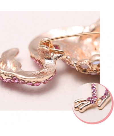 1Pcs Enamel Crystal Animal Flamingo Brooch Pin Fashion Pink Bird Collar Lapel Breastpin Corsage Badge For Women $6.37 Brooche...