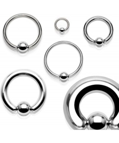 Basic Captive Bead Rings from 20g to 00g 316L Surgical Steel T: 0G, L: 1/2", B: 10mm $9.34 Body Jewelry