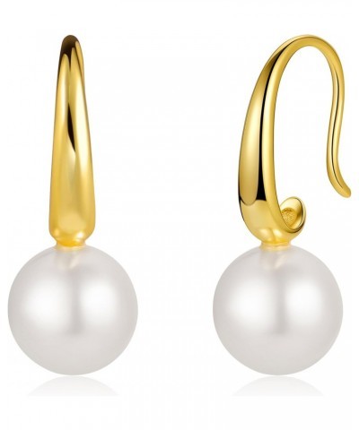 Pearl Drop Earrings for Women 925 Sterling Silver Pearl Earrings 14K Gold Plated Pearl Drop Wedding Earrings Gift $6.50 Earrings