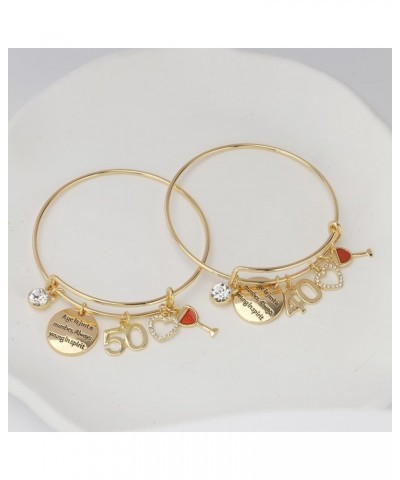 Birthday Gifts for Girls, 14k Gold Birthday Decorations for Girl Bracelets 6th 10th 15th 18th - 40th 50th 60th Birthday Brace...