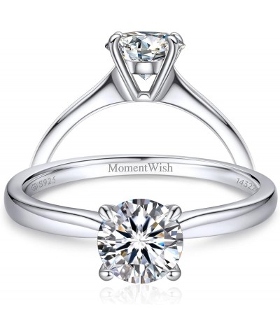 Moissanite Wedding Rings, 1-2 Carats Moissanite Rings for Women, D Color VVS1 Simulated Diamond 925 Sterling Silver Solitaire...