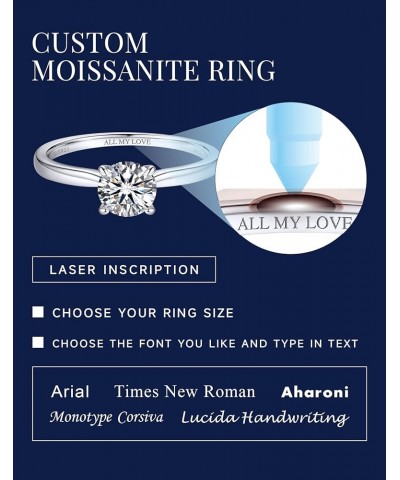 Moissanite Wedding Rings, 1-2 Carats Moissanite Rings for Women, D Color VVS1 Simulated Diamond 925 Sterling Silver Solitaire...