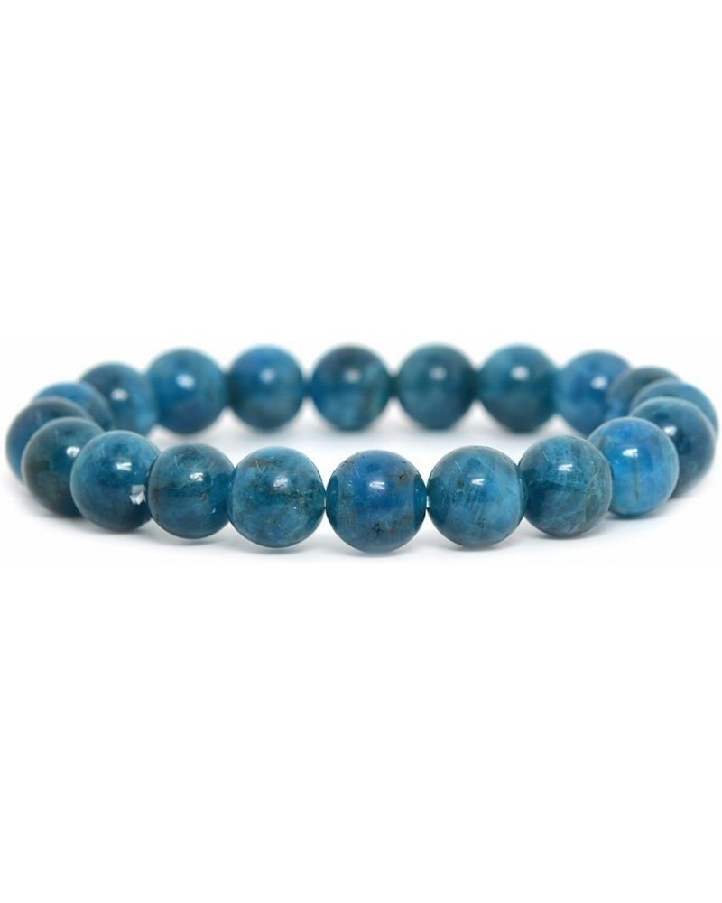 Gem Semi Precious Gemstone 10mm Round Beads Stretch Bracelet 7 Inch Unisex Apatite $8.99 Bracelets