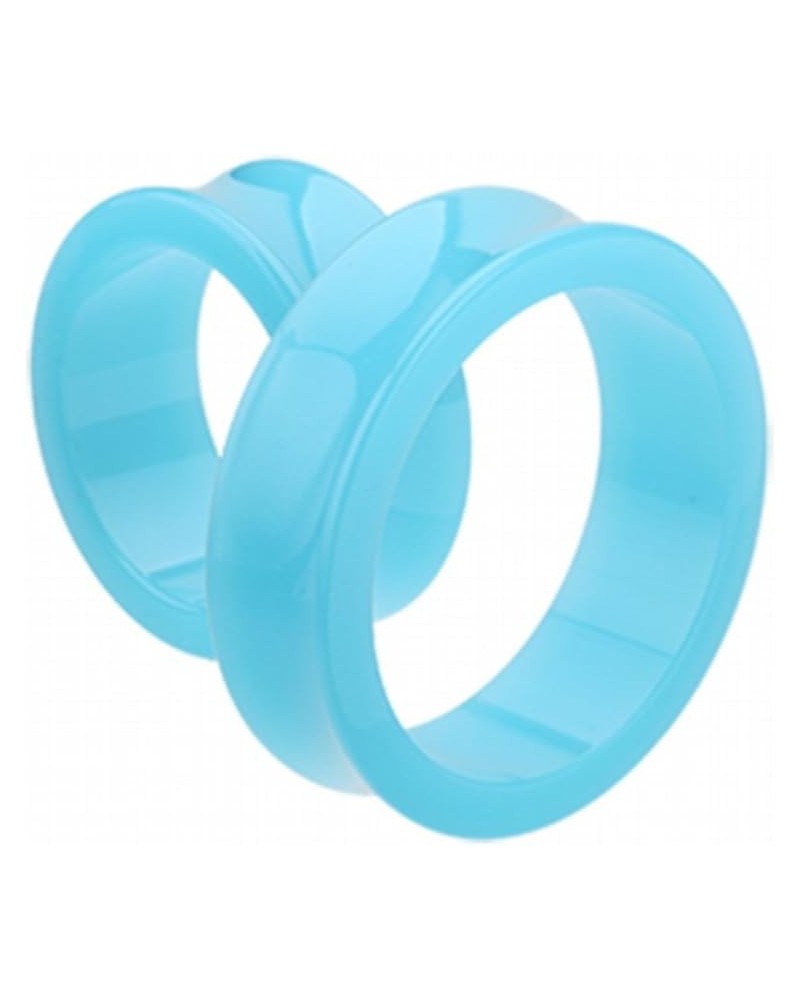 Supersize Neon Colored Acrylic Double Flared Ear Gauge WildKlass Tunnel Plug (Sold as Pairs) 1-5/8" (41mm) Light Blue $10.92 ...