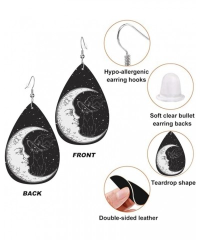 Christmas Earrings Faux Leather Teardrop Earring Lightweight Dangle for Women Girls White19 $7.79 Earrings